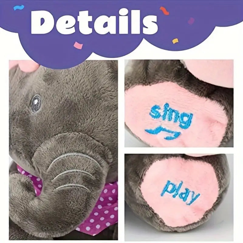 1pc Hide and Seek Elephant Plush Toy,