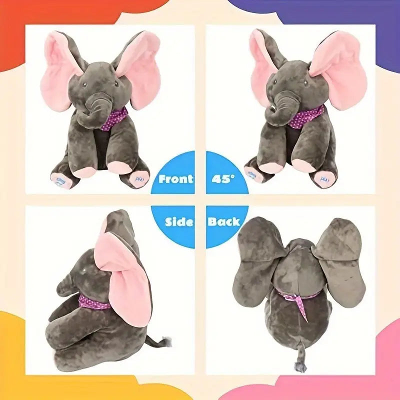 1pc Hide and Seek Elephant Plush Toy,
