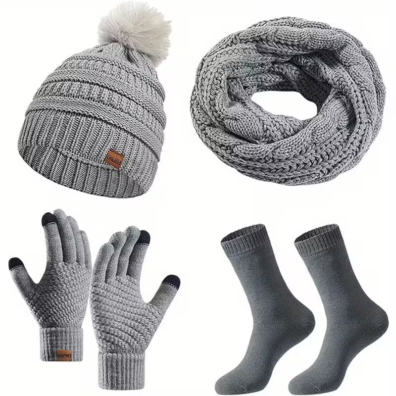 4pcs Women'S Winter Warm Set
