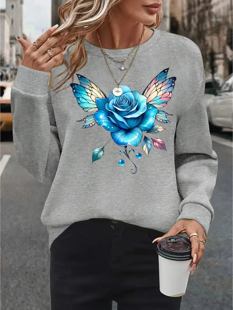 Women'S Plus Size Casual Crew Neck Sweatshirt
