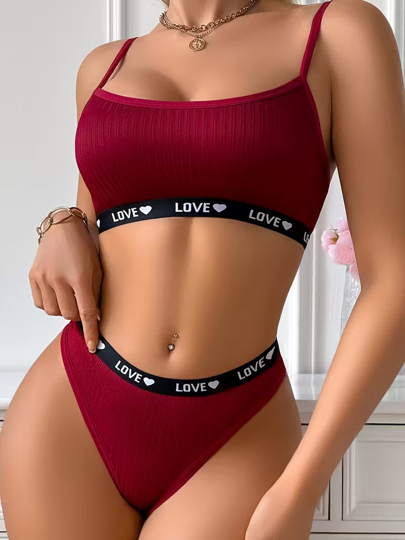 1 Set Sexy European Style Contrast Binding Thong & V-String Set