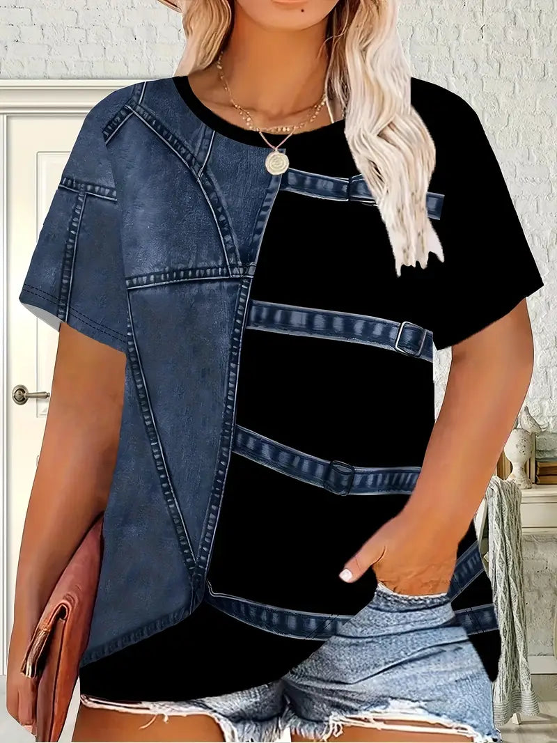 Plus Size Women'S Casual Summer T-Shirt