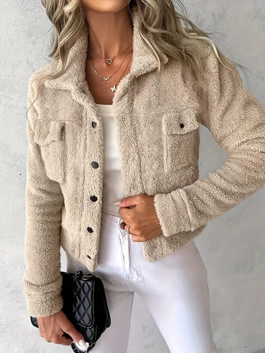 Warm Casual Women'S Reversible Fleece Jacket