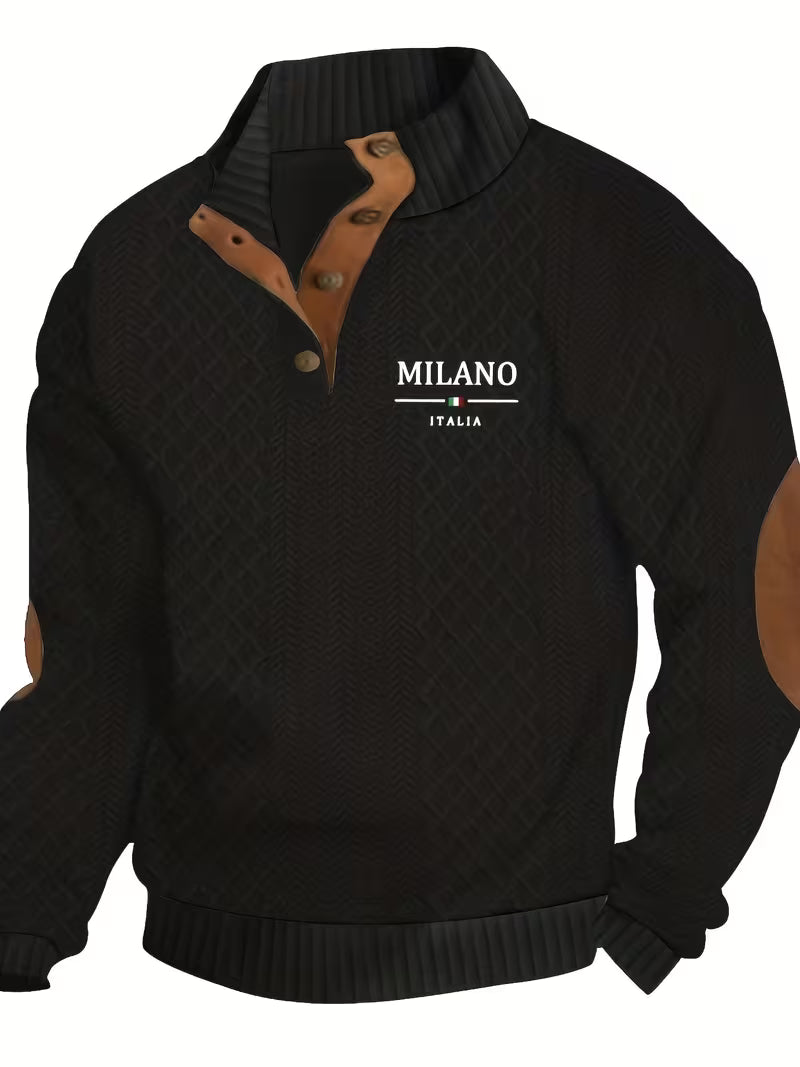 Men'S Milan Design Textured Knit Sweater