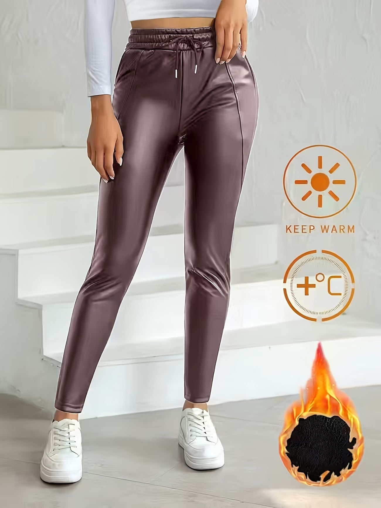 Women'S Plus Size Fleece-Lined Pants