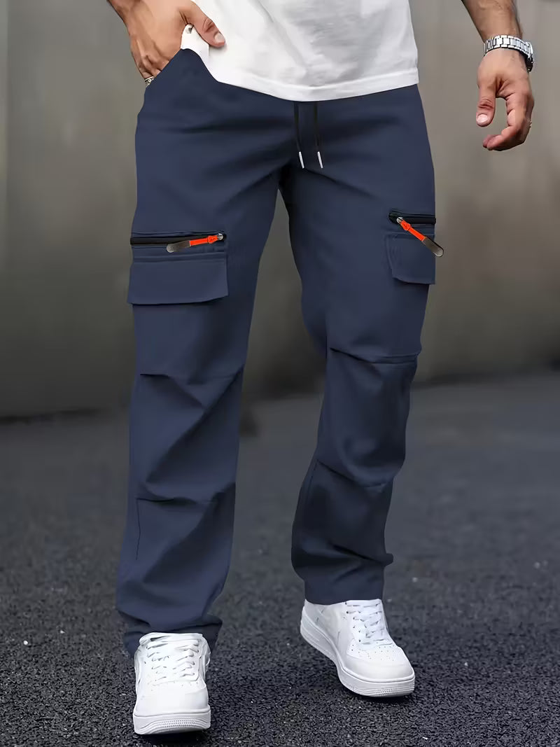 Men's Casual Cargo Pants with Multiple Pockets