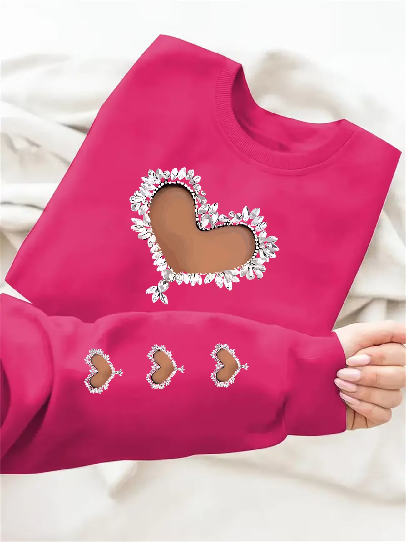 Heart Pattern Sleeve sweaters