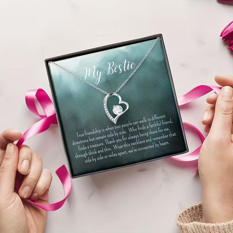 Bestie Necklace Gift for Best Friend Miles Apart