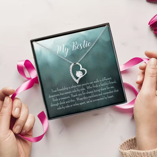 Bestie Necklace Gift for Best Friend Miles Apart