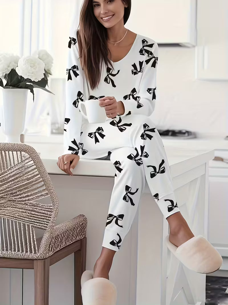 Casual And Comfortable Pajamas with Bow