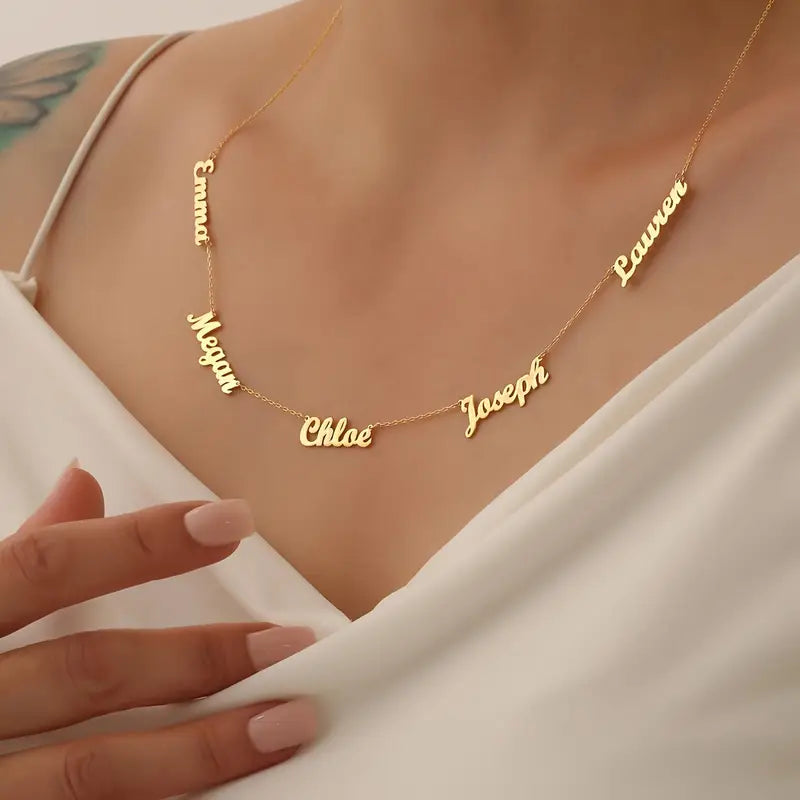 Personalized Custom 5 Name Fashion Pendant Necklace,