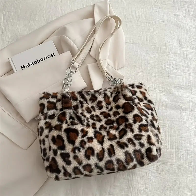 Shoulder Bag - Elegant Leopard-like pattern,