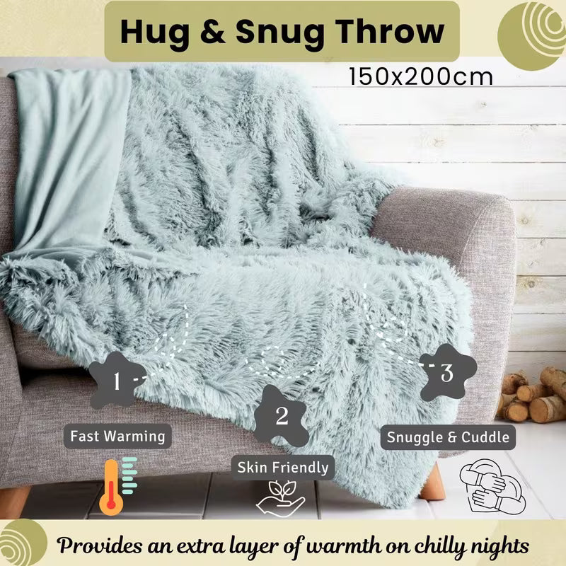 Fluffy Hug & Snug Throw Blanket