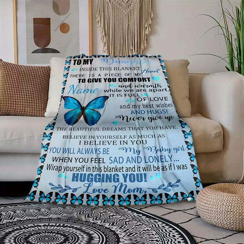 Personalized Custom Name Butterfly Blanket