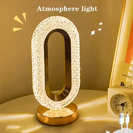 One Diamond Oval Crystal Table Lamp,