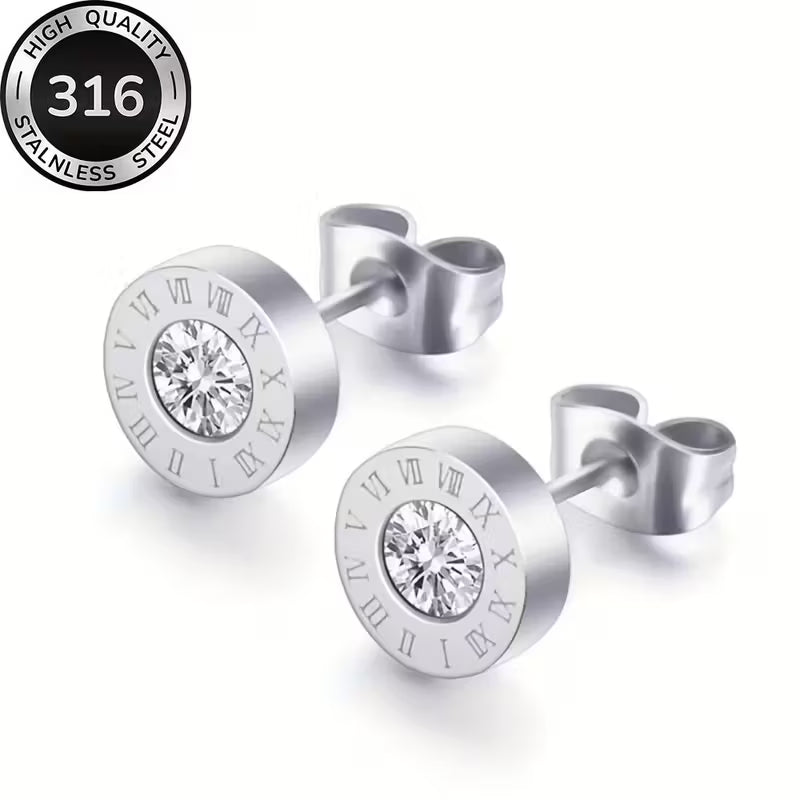 High-quality stainless steel hypoallergenic Golden stud earrings,