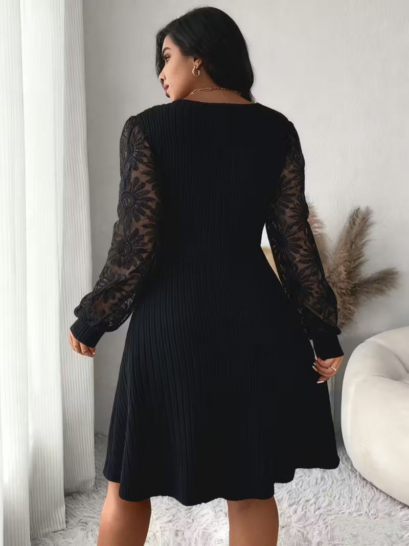 Women's Beige Floral-like Elegant office to party dress