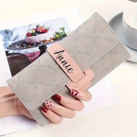 Custom Long Women'S Wallet - Embossed Floral Design,