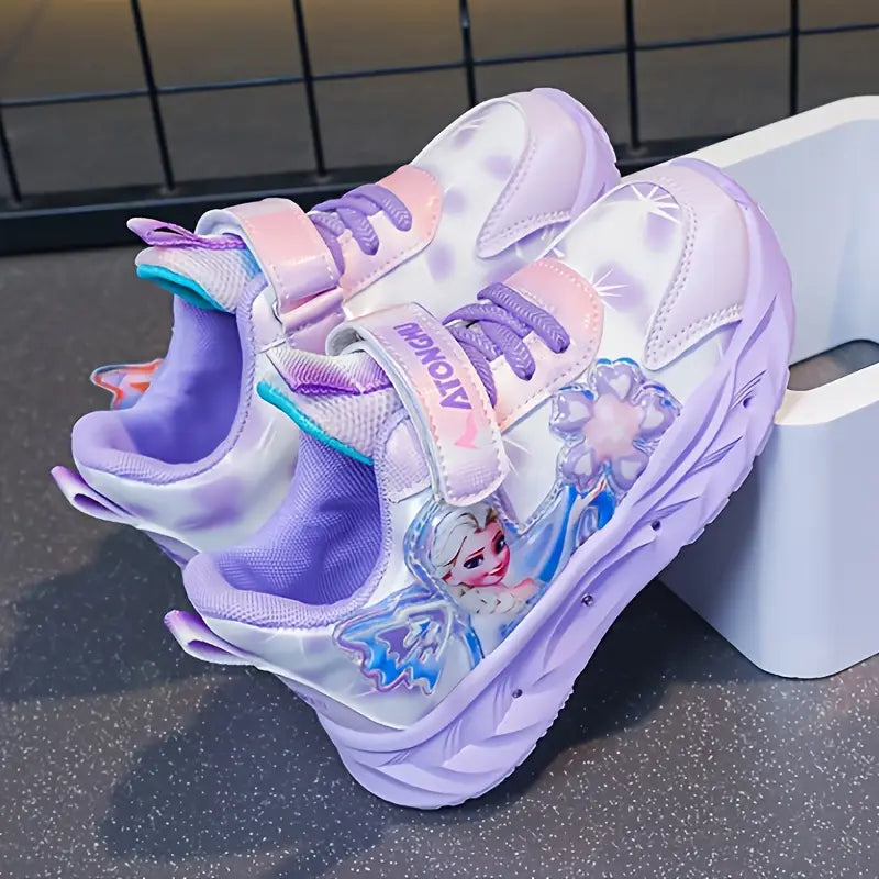 LED Light-Up Elsa Princess Cartoon Comfortable Running Shoes