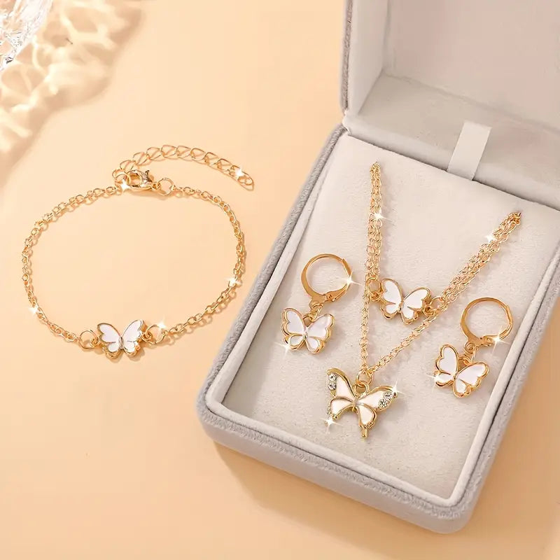 4pcs Boho Chic Butterfly Jewelry Set
