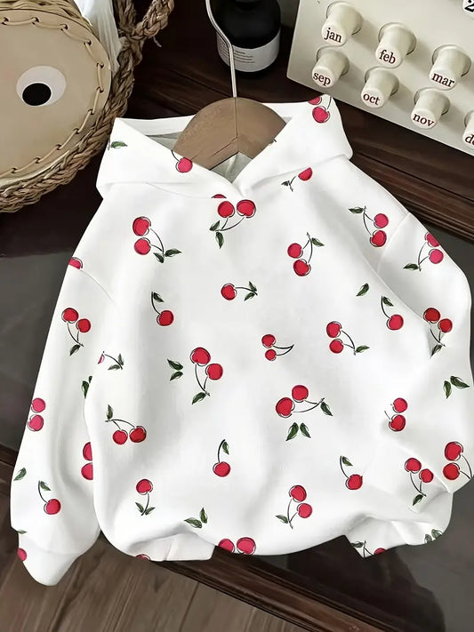 Women'S Cute Cherry Print Hoodie