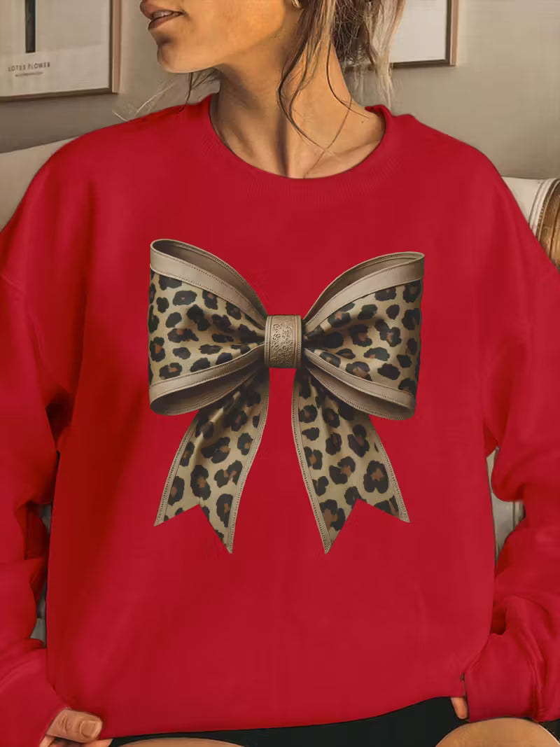 Women'S Leopard Print Sweatshirt