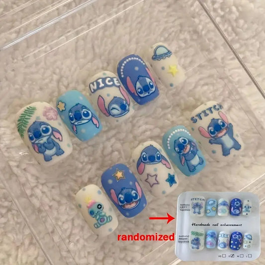 10pcs Disney Stitch Blue Oval Nail