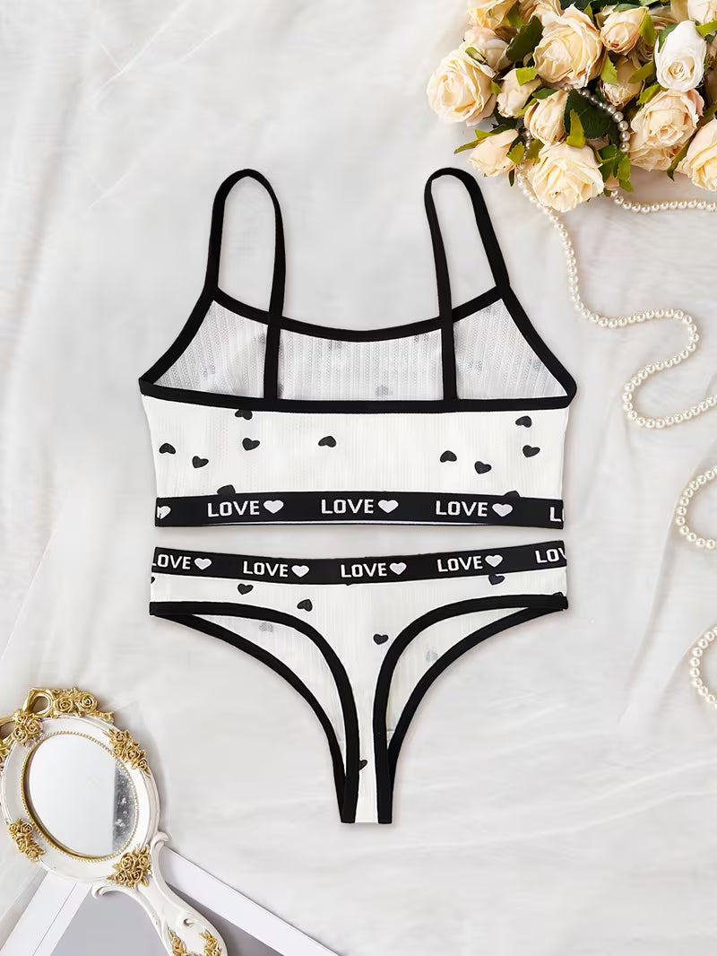 1 Set Sexy European Style Contrast Binding Thong & V-String Set