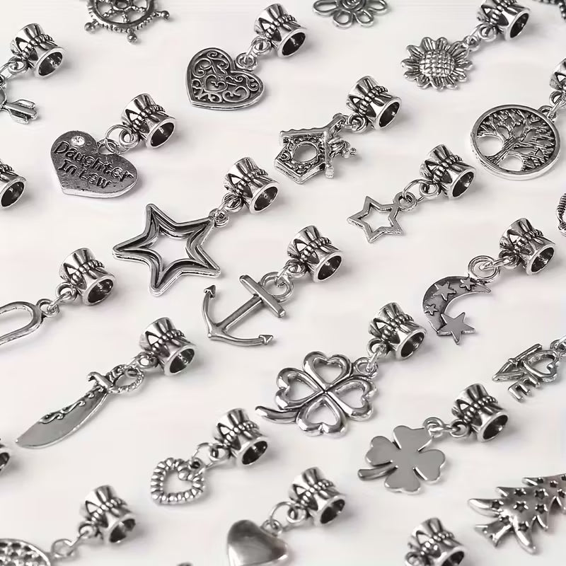 30pcs Vintage Alloy Pendant Beads