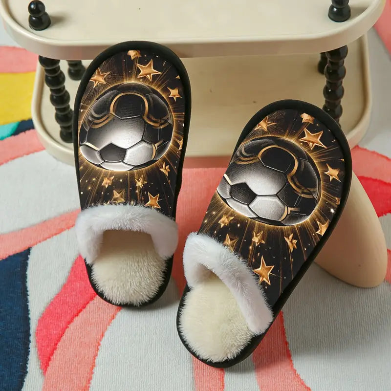 1 Pair Unisex Winter Thick Plush Slippers