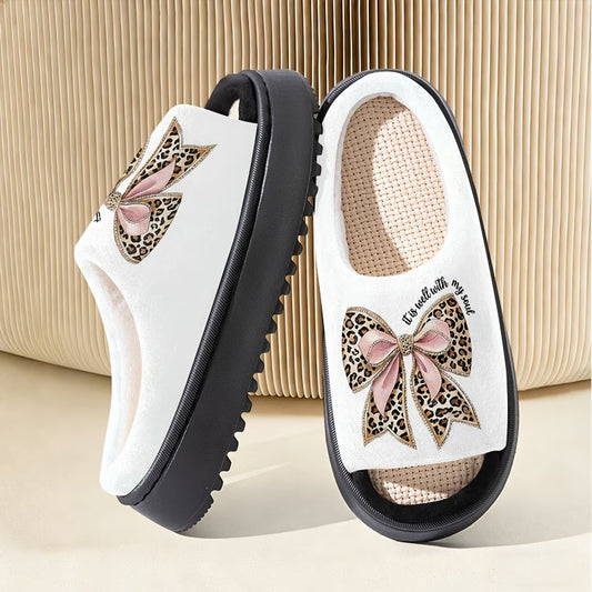 All-Season Casual Home Wooden Floor Open-Toe Slippers  Cute Printed Design