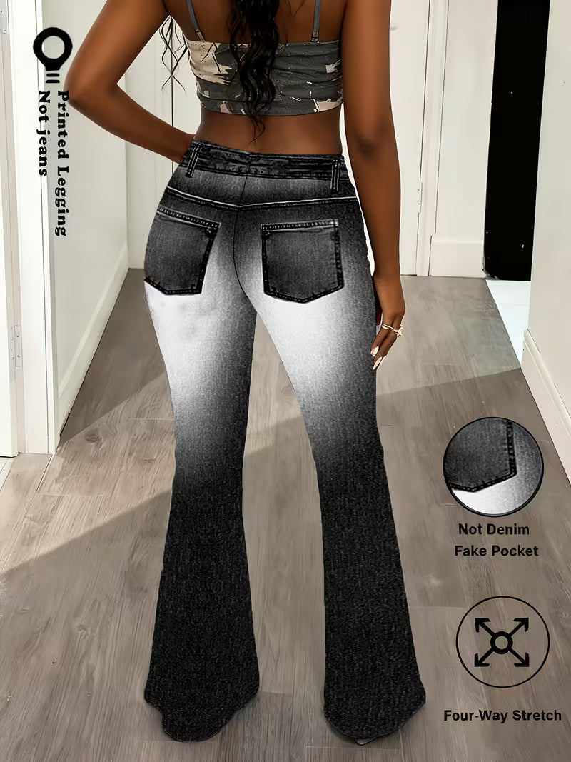 ]Printed Leggings Made from Non-Denim Fabric