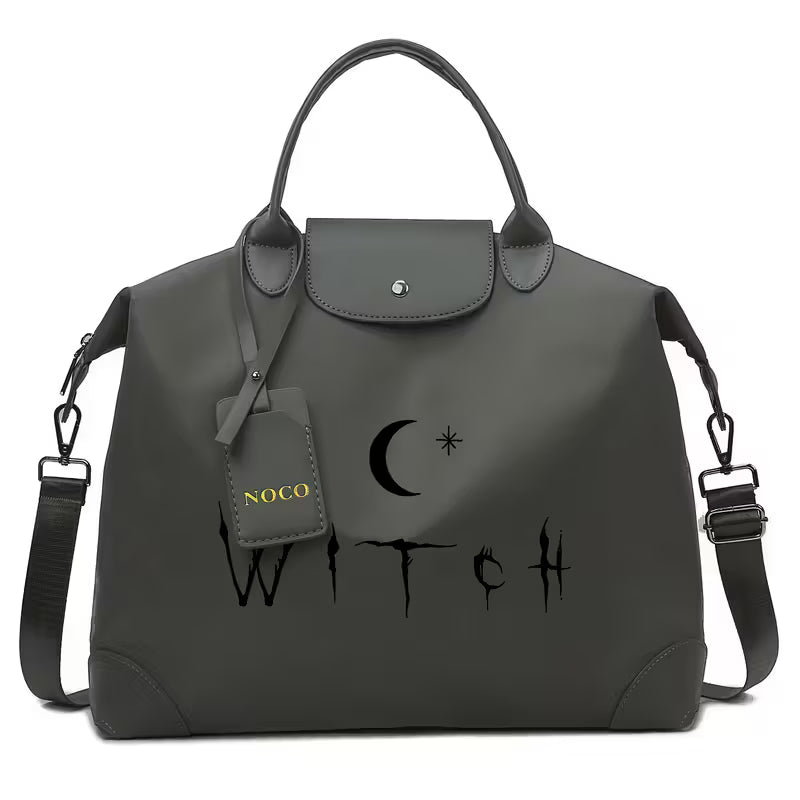 Stylish Witch Print Tote Bag