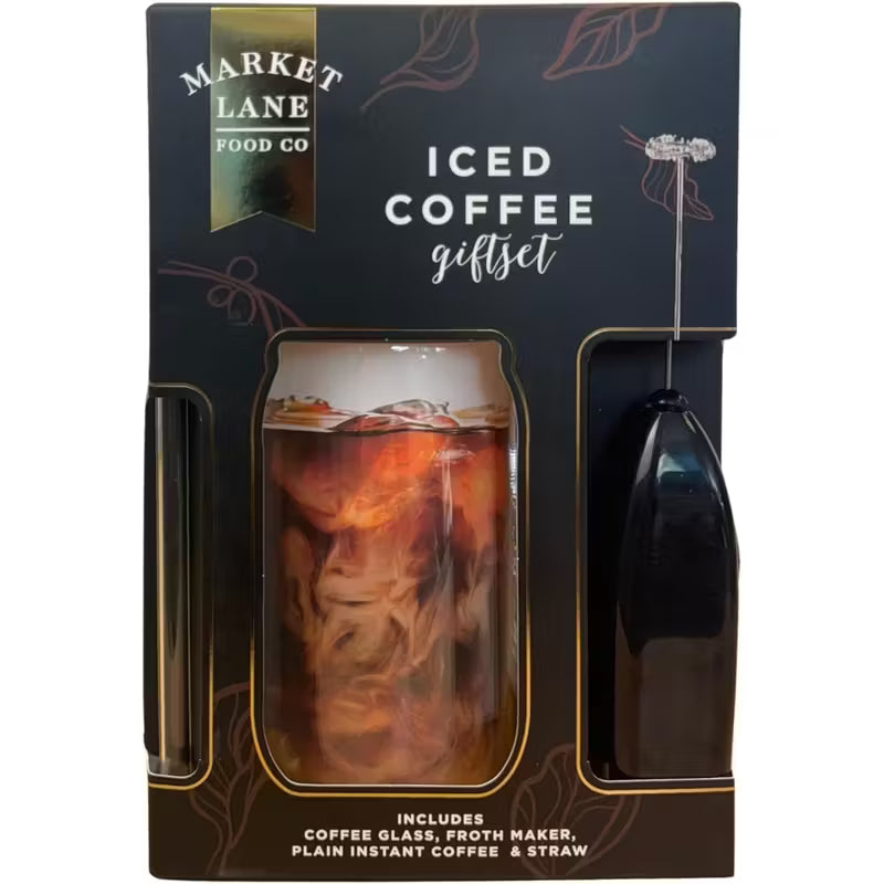 Iced Coffee Gift Set – Cup, Straw, Frother & Coffee