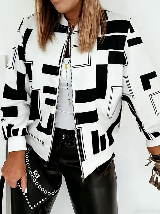 Women's Printed Zip-Up Jacket