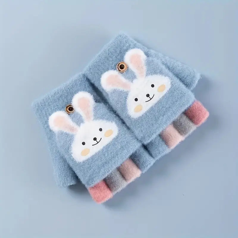 Children's Warm Keeping Thickened Half Finger Gloves