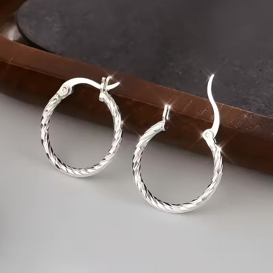 High-quality stainless steel hypoallergenic hoop earrings,