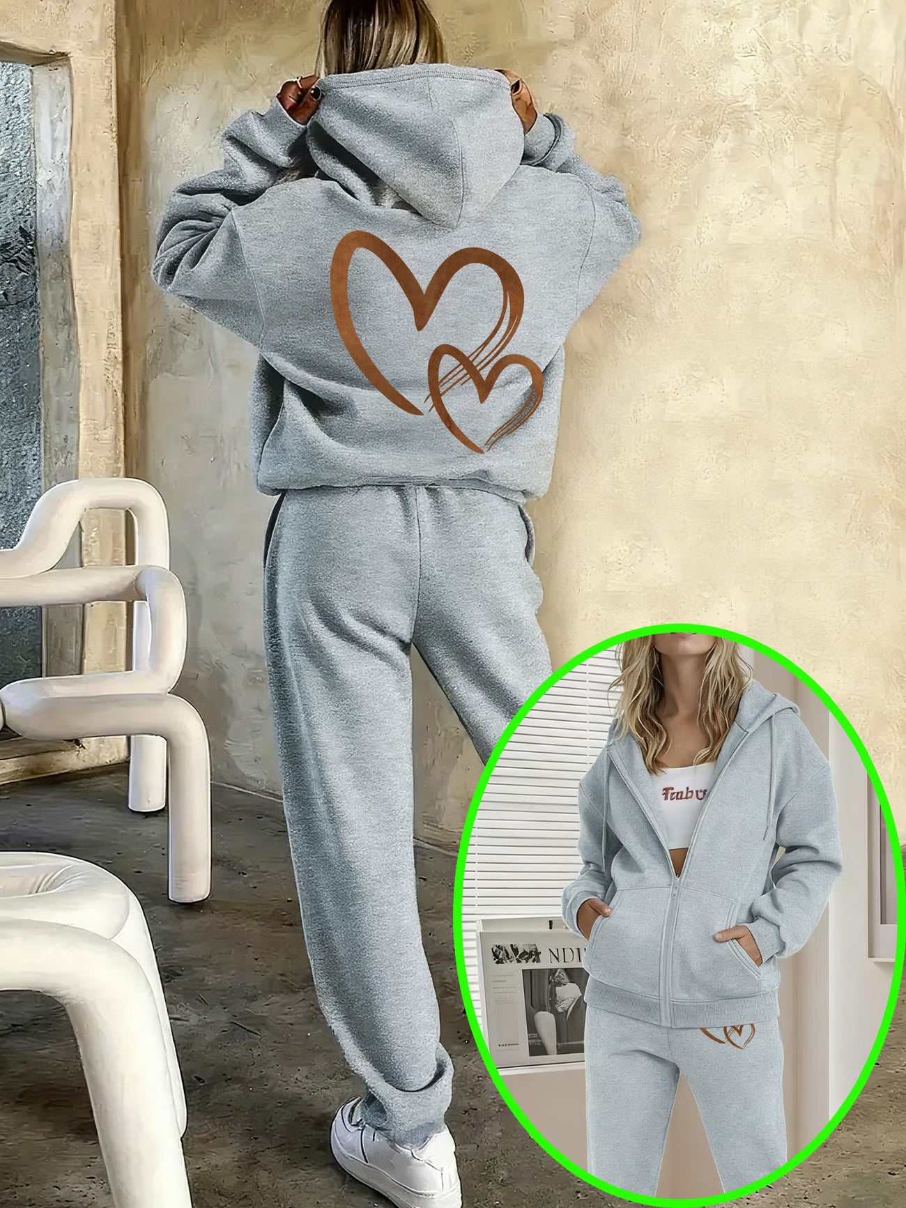 Graphic Print Two Piece Set