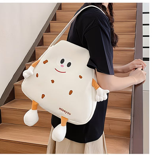 Anime-Inspired Nylon Backpack & Crossbody — Golden Tan & Pastel