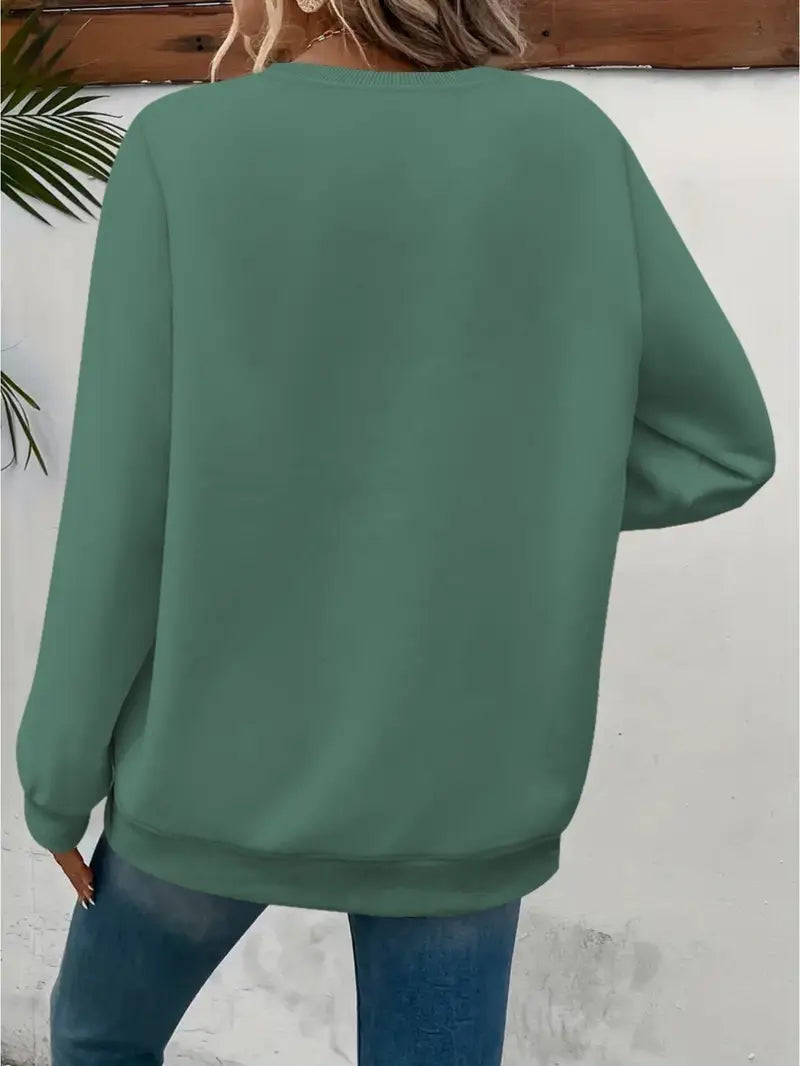 Women'S Cozy Pink Butterfly Print Sweatshirt