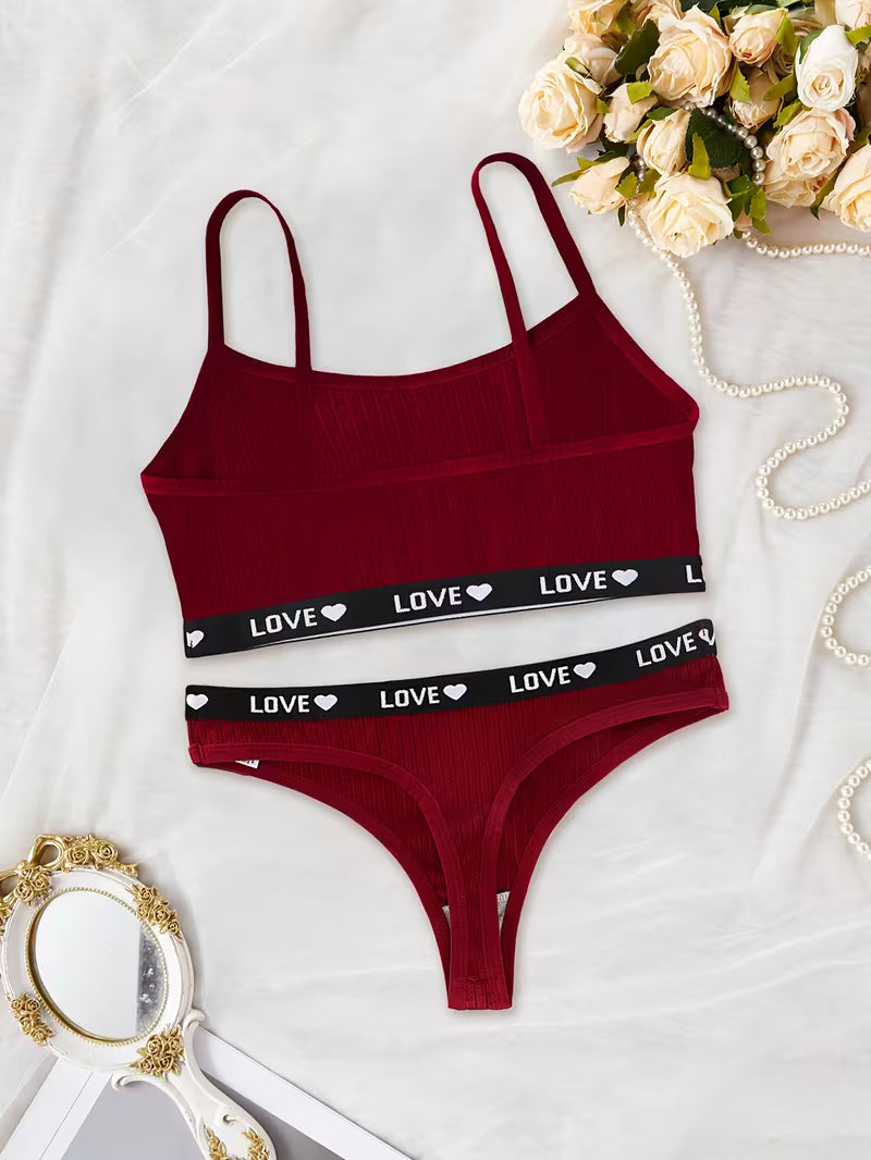 1 Set Sexy European Style Contrast Binding Thong & V-String Set