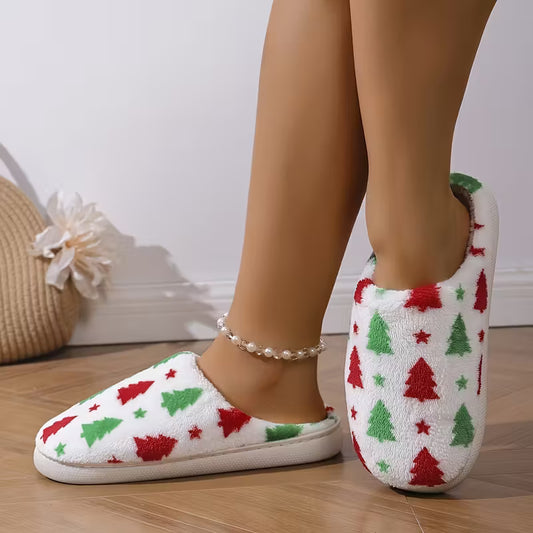 Adult Christmas Plush Slippers
