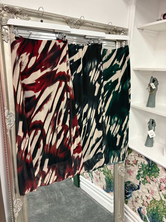 Luxtyle Mesh Skirt – Abstract Print Midi Skirt UK 10–14