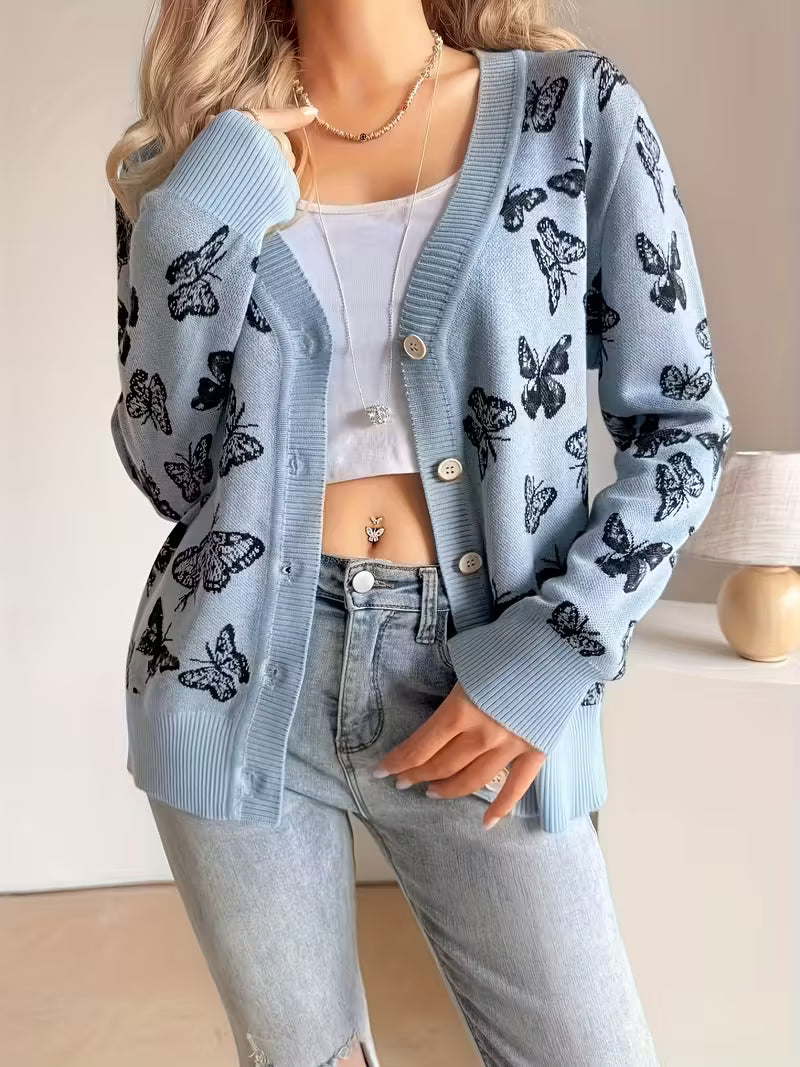 Butterfly Pattern Women's Cardigan