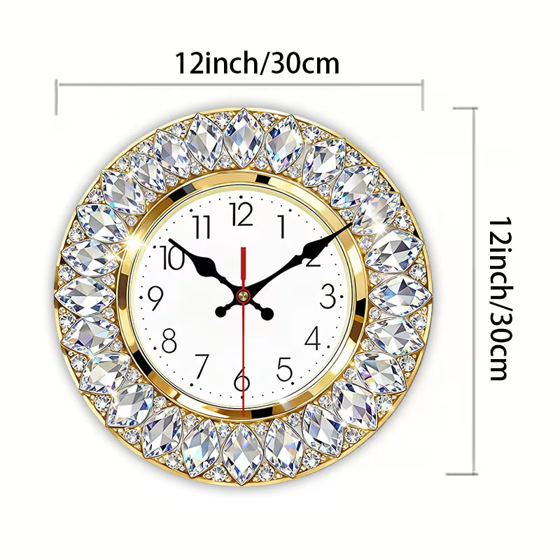 1pc Modern Luxury Crystal-Themed Wall Clock