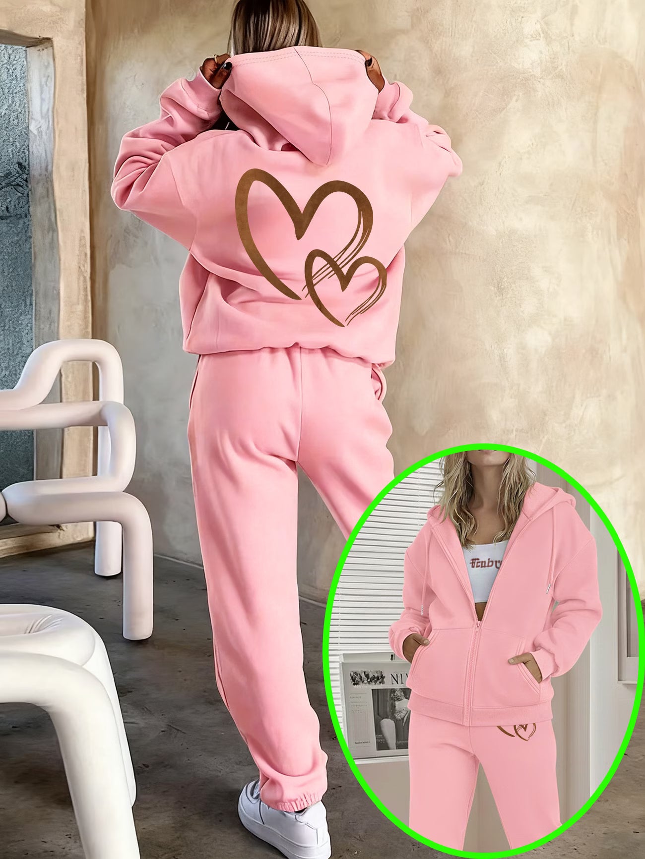 Graphic Print Two Piece Set