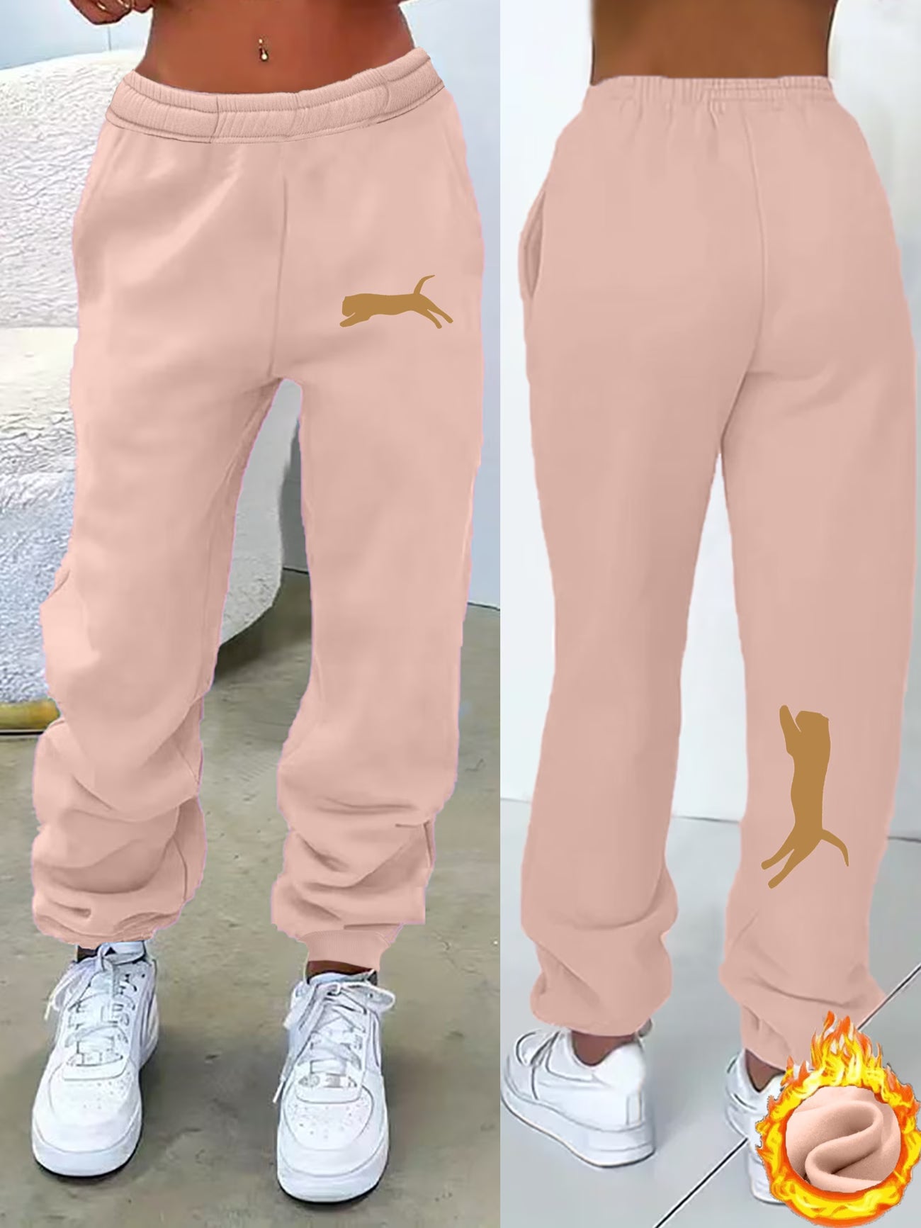 Women's Fleece-Lined Loose Sweatpants