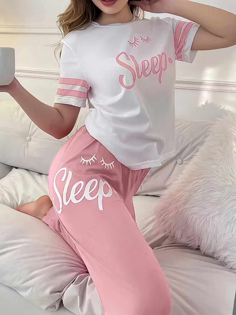 Women's Pajama Eyelash Letter Set
