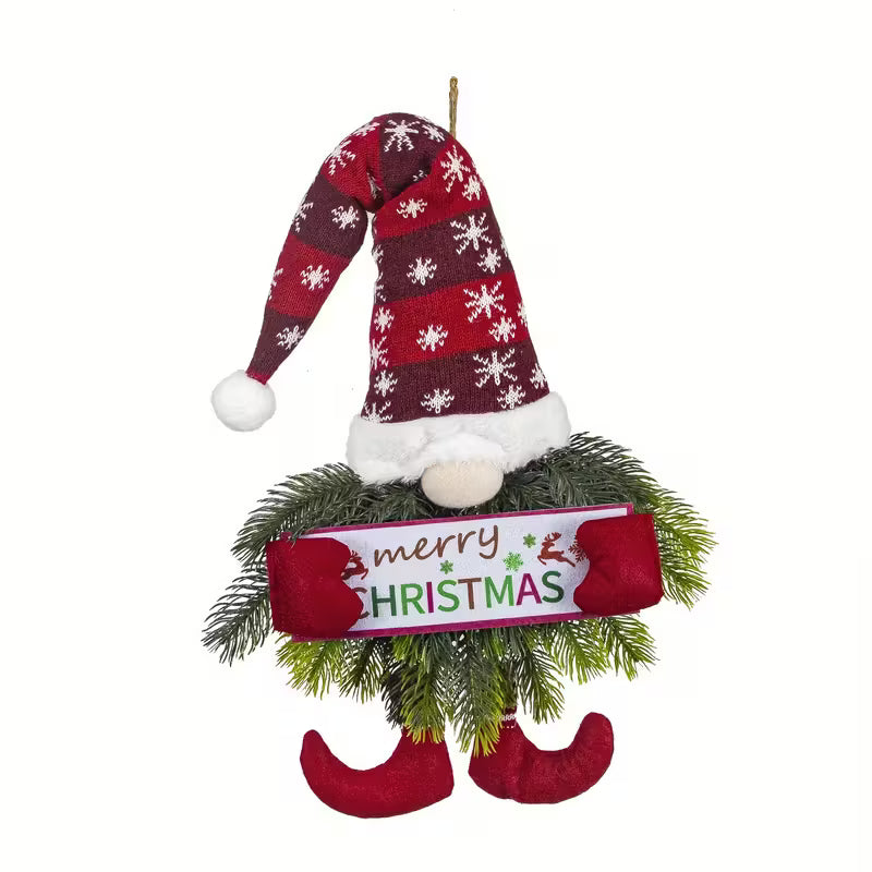 Traditional Christmas Gnome Wreath Hanging Decor,
