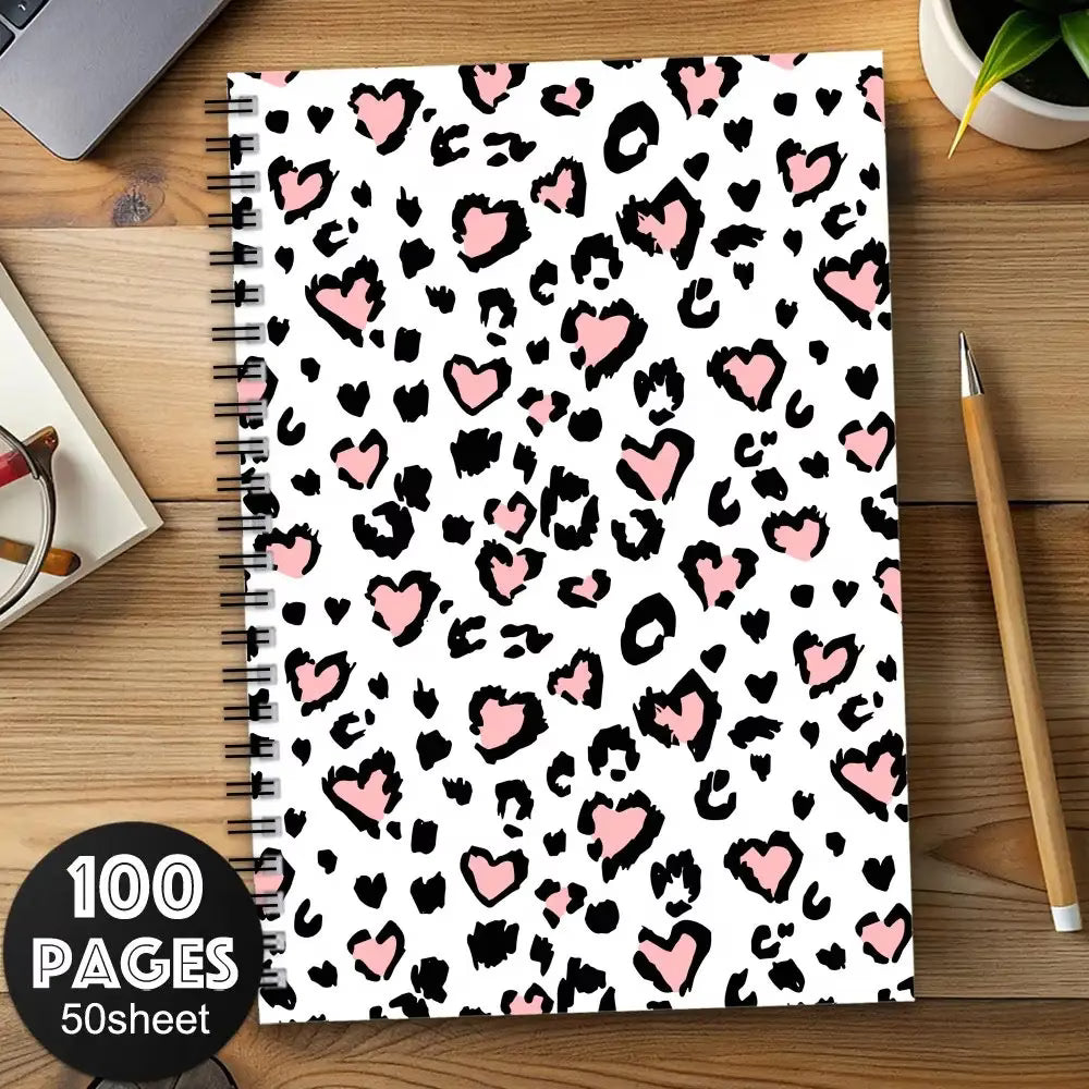 Fashionable Diary] 1 Stylish Pink Spiral Notebook,